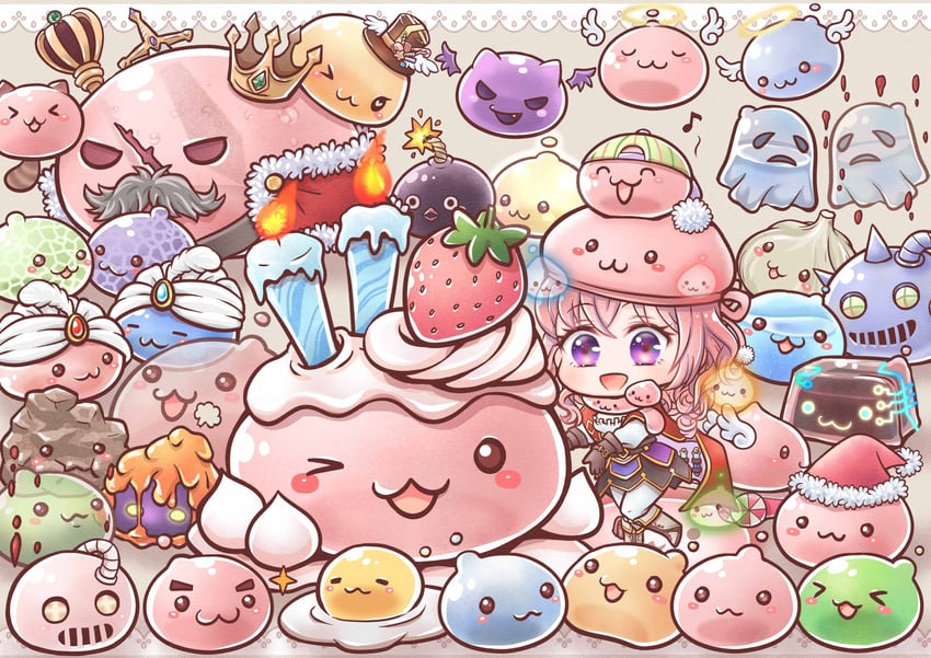 poring, poporing, angeling, drops, marin, and 15 more (ragnarok online) drawn by nyamen2828