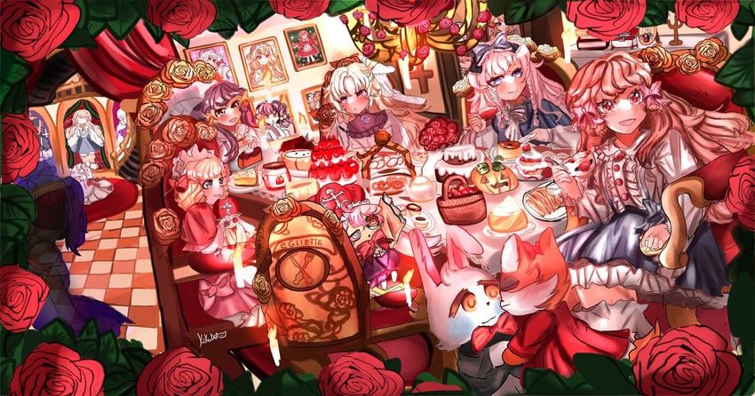 elise liedl, goldia die heilige, lisette, enjel, harpae, and 5 more (pocket mirror) drawn by kikukoshiro
