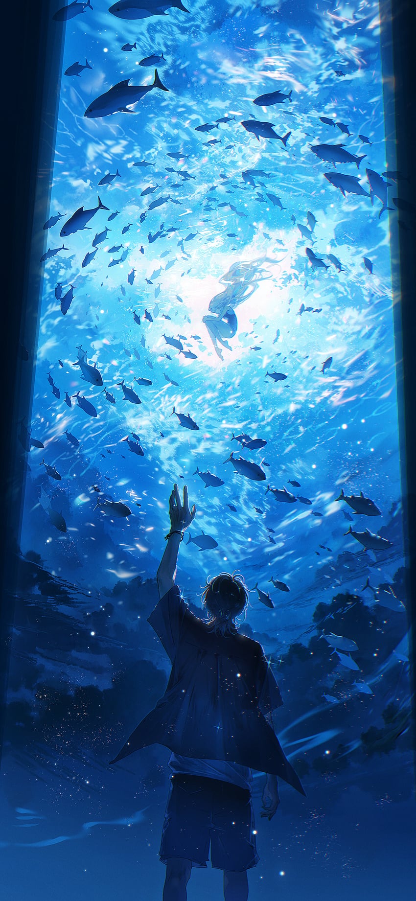 kofune ushio and ajiro shinpei (summertime render) drawn by tidsean