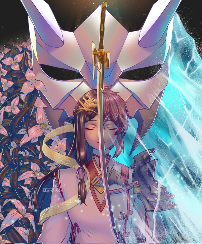lora and fan la norne (xenoblade chronicles and 2 more) drawn by issycake