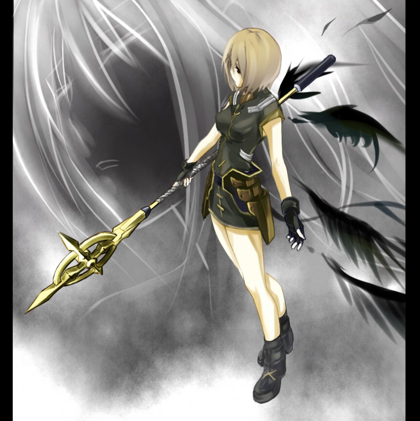 yagami hayate and schwertkreuz (lyrical nanoha and 1 more) drawn by wagashi_(okashina)