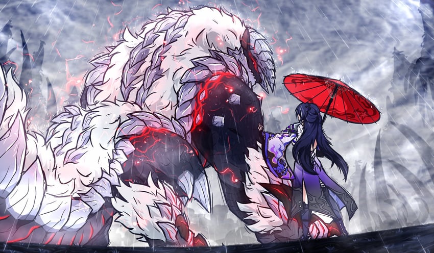 acheron and stygian zinogre (honkai and 2 more) drawn by c00laise