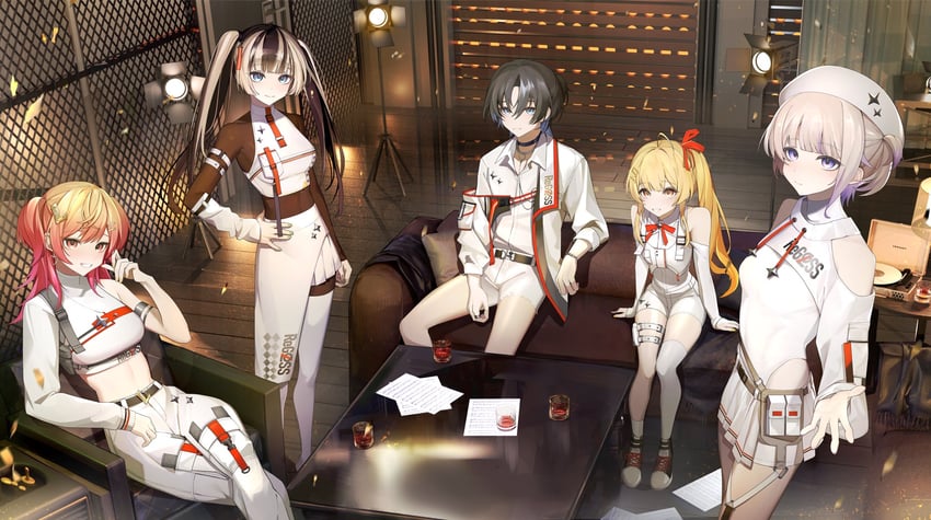 ichijou ririka, juufuutei raden, otonose kanade, hiodoshi ao, and todoroki hajime (hololive and 1 more) drawn by sumi_1800