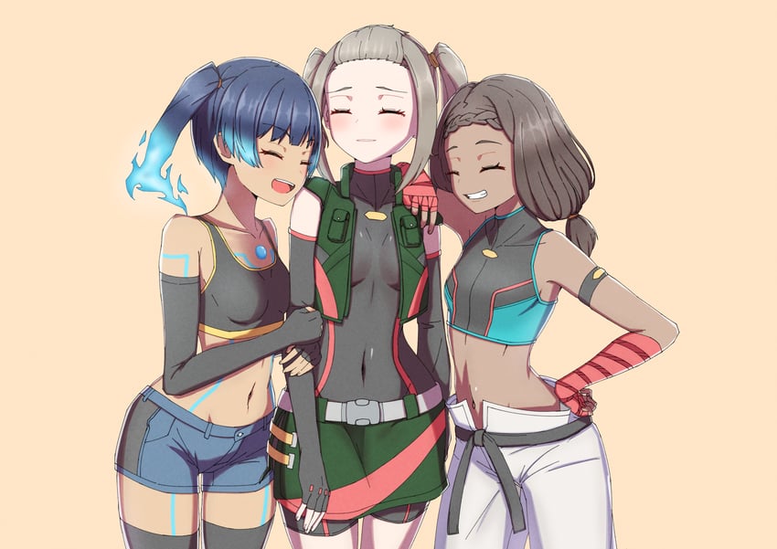 sena, shania, and ghondor (xenoblade chronicles and 1 more) drawn by kamidan