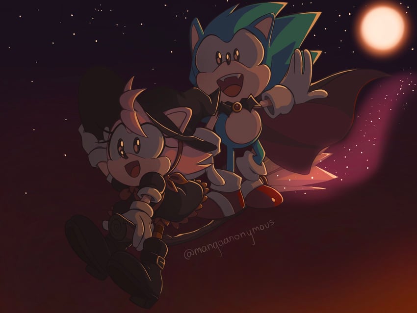 sonic the hedgehog, amy rose, classic sonic, and classic amy (sonic and 1 more) drawn by mangaanonymous0