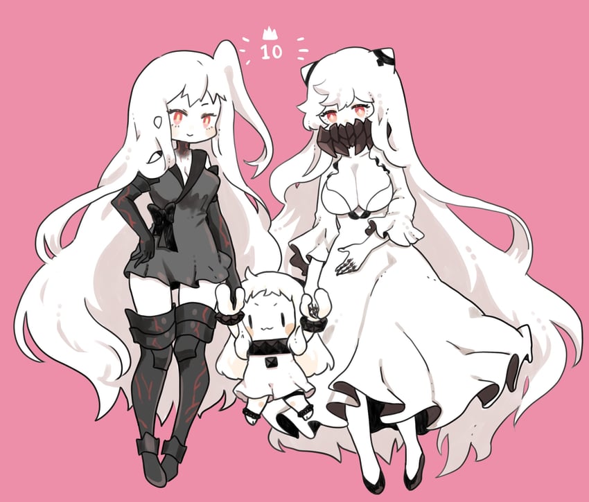 northern ocean princess, midway princess, and aircraft carrier oni (kantai collection) drawn by kobone