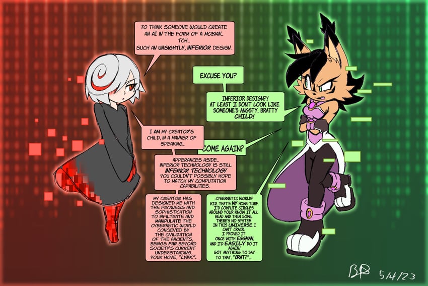 sage, nicole, and nicole the holo-lynx (sonic and 2 more) drawn by b1uewhirlwind