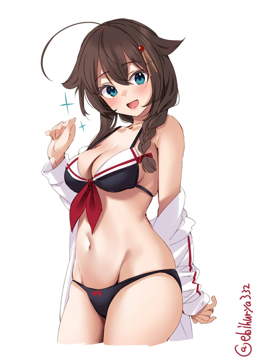 shigure and shigure kai ni (kantai collection) drawn by ebifurya