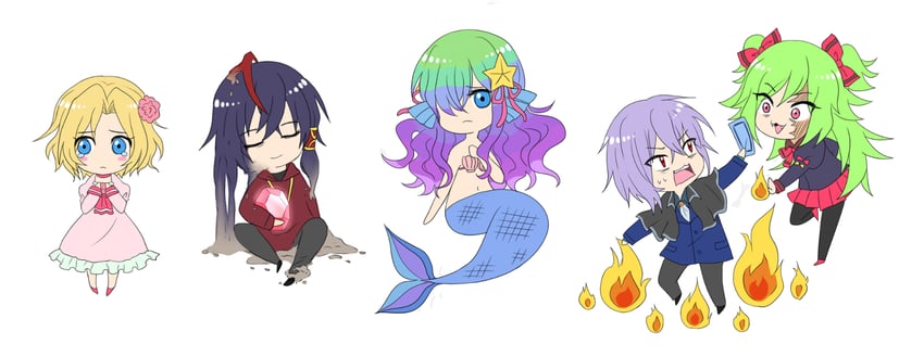 wilardo adler, noel levine, sirius gibson, lime, and sheila (witch's heart) drawn by moon-realm