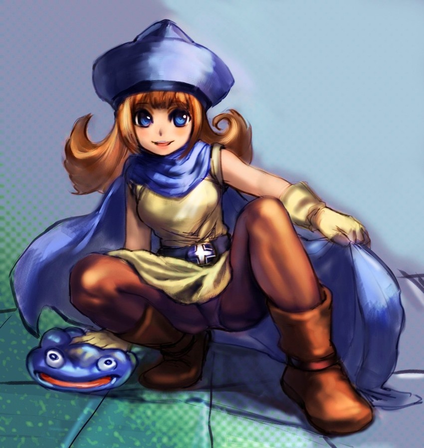 slime and alena (dragon quest and 1 more) drawn by bow_(bhp)