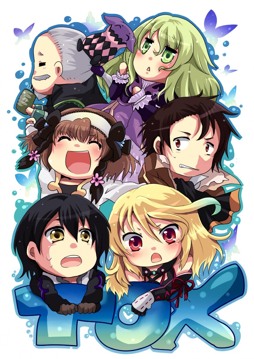 milla maxwell, jude mathis, alvin, elize lutus, teepo, and 2 more (tales of and 1 more) drawn by sakura_oriko