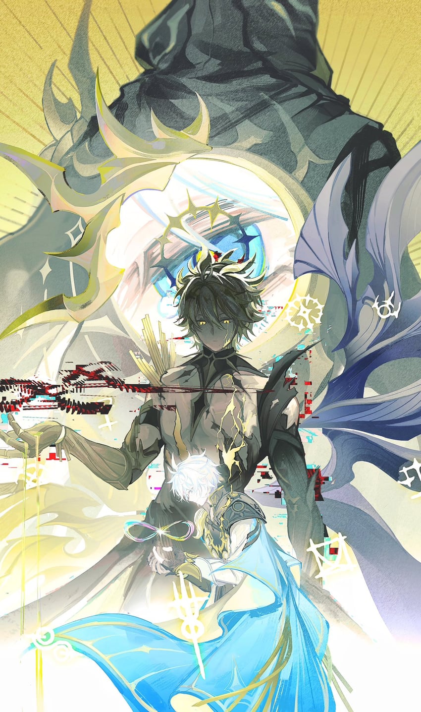 phainon and flame reaver of the deepest dark (honkai and 1 more) drawn by qinglan1044