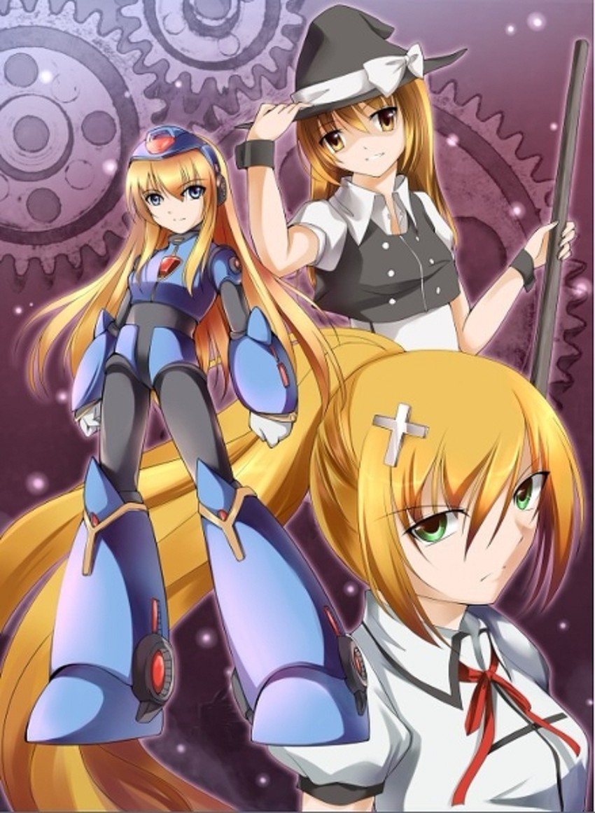 kirisame marisa, spiritia rosenberg, and rokkochan (touhou and 4 more) drawn by angetsu_no_koshousha