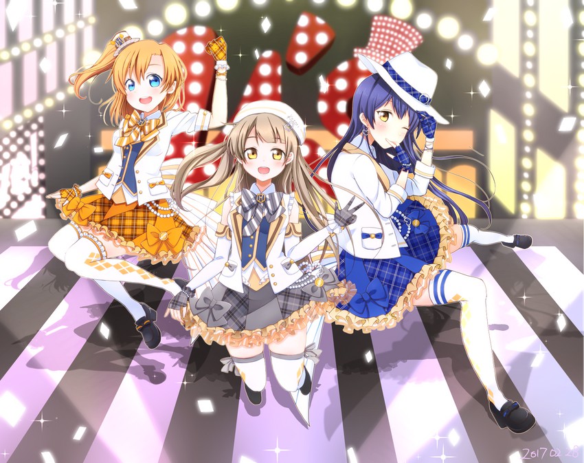 sonoda umi, minami kotori, and kosaka honoka (love live! and 2 more) drawn by misora_deco