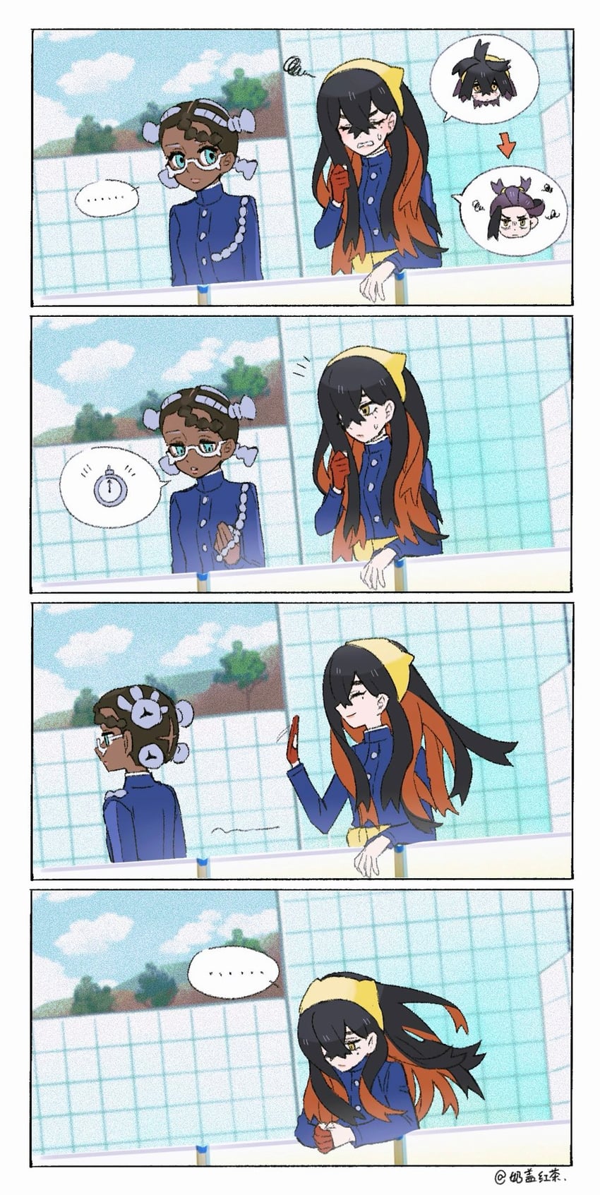 kieran, carmine, and amarys (pokemon and 1 more) drawn by nai_gai_hongcha