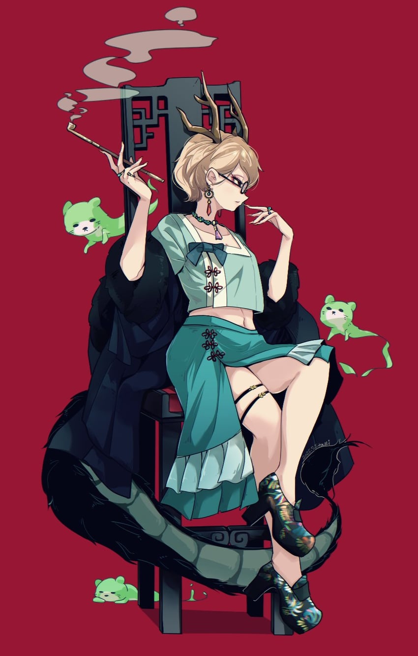 kicchou yachie and otter spirit (touhou) drawn by tami_(joemanyodw)
