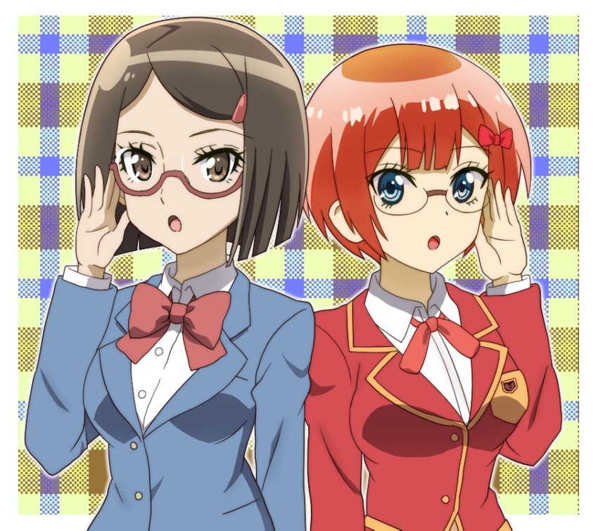 ogata rizu, tomita miyu, and oono midori (bokutachi wa benkyou ga dekinai and 1 more) drawn by onomekaman