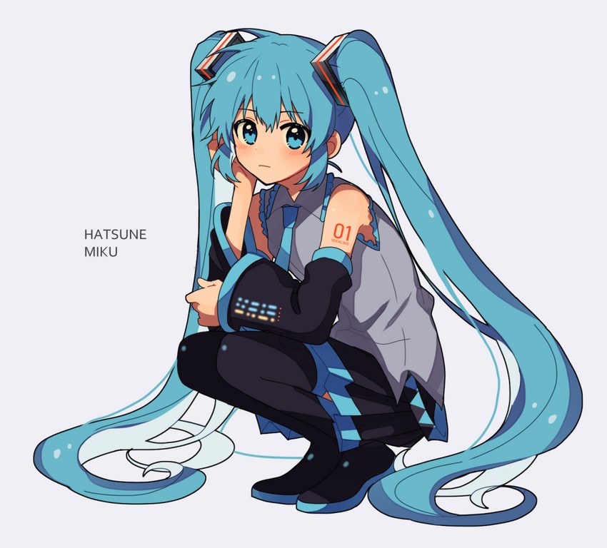 hatsune miku (vocaloid) drawn by arisa_(aren)