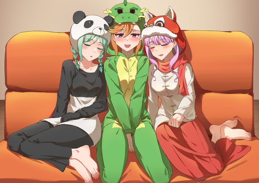 shibuya kanon, wien margarete, and onitsuka tomari (love live! and 1 more) drawn by yzlkun