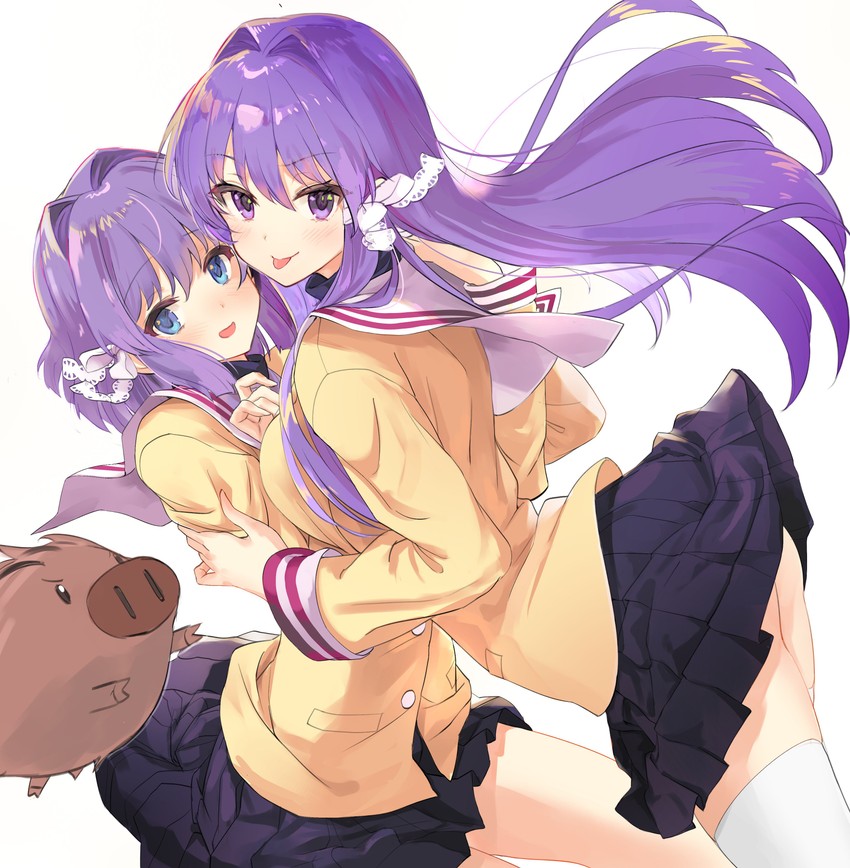 fujibayashi kyou, fujibayashi ryou, and botan (clannad) drawn by miruto_netsuki