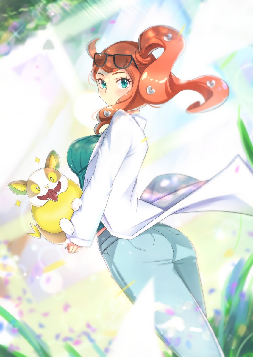 sonia and yamper (pokemon and 1 more) drawn by aona_(nana)