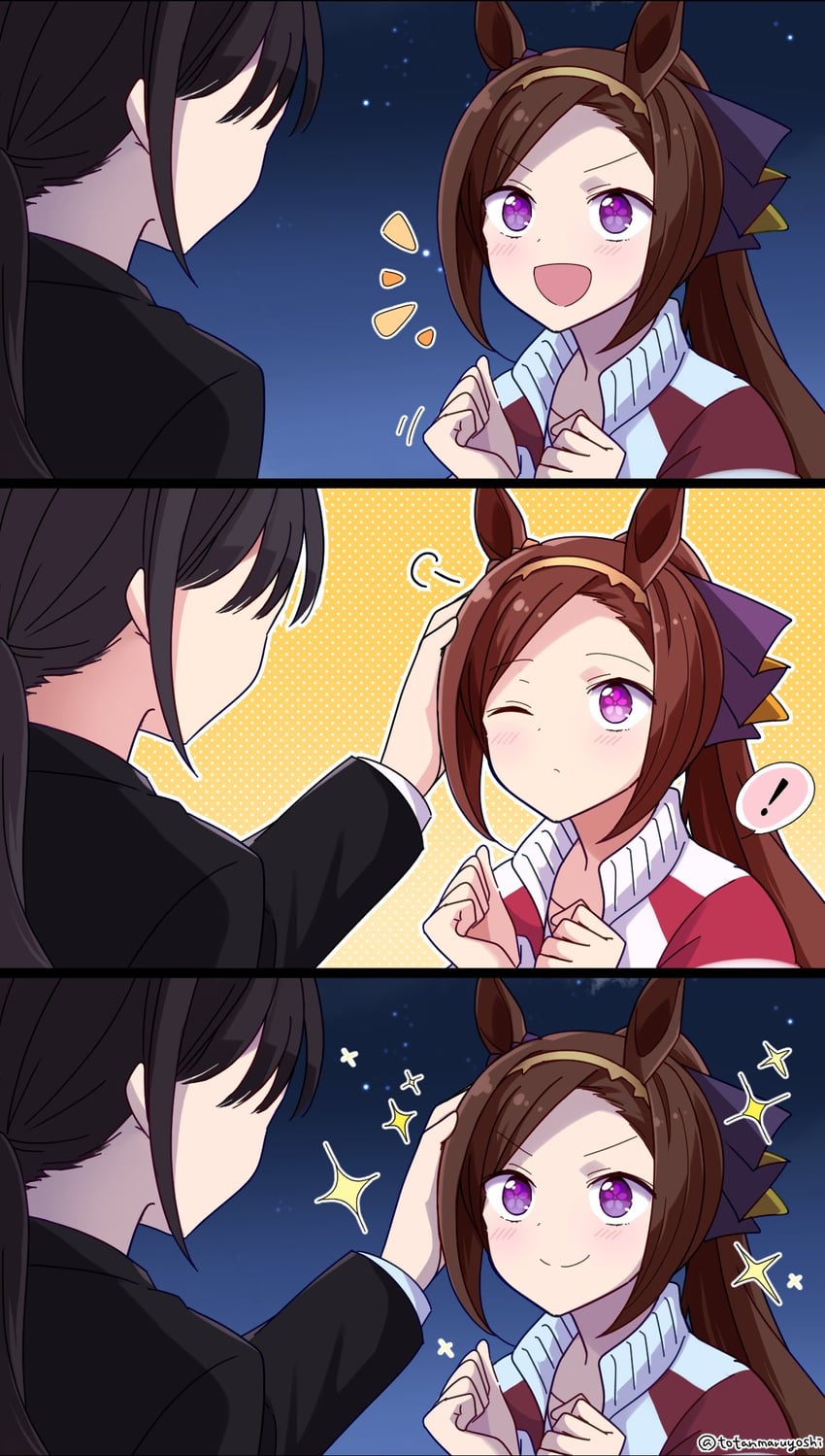 trainer, sakura bakushin o, and female trainer (umamusume) drawn by enkichi_totan