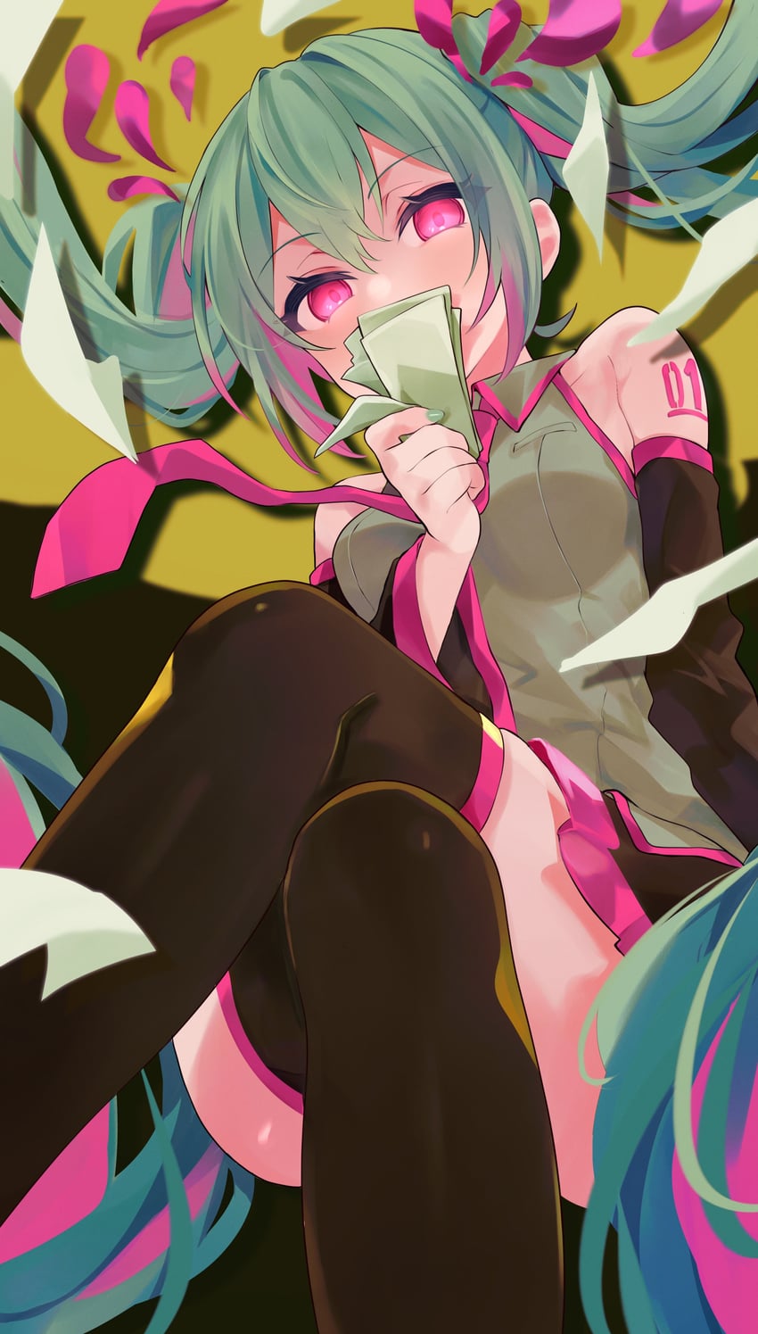 hatsune miku (vocaloid and 1 more) drawn by genmai_komeko
