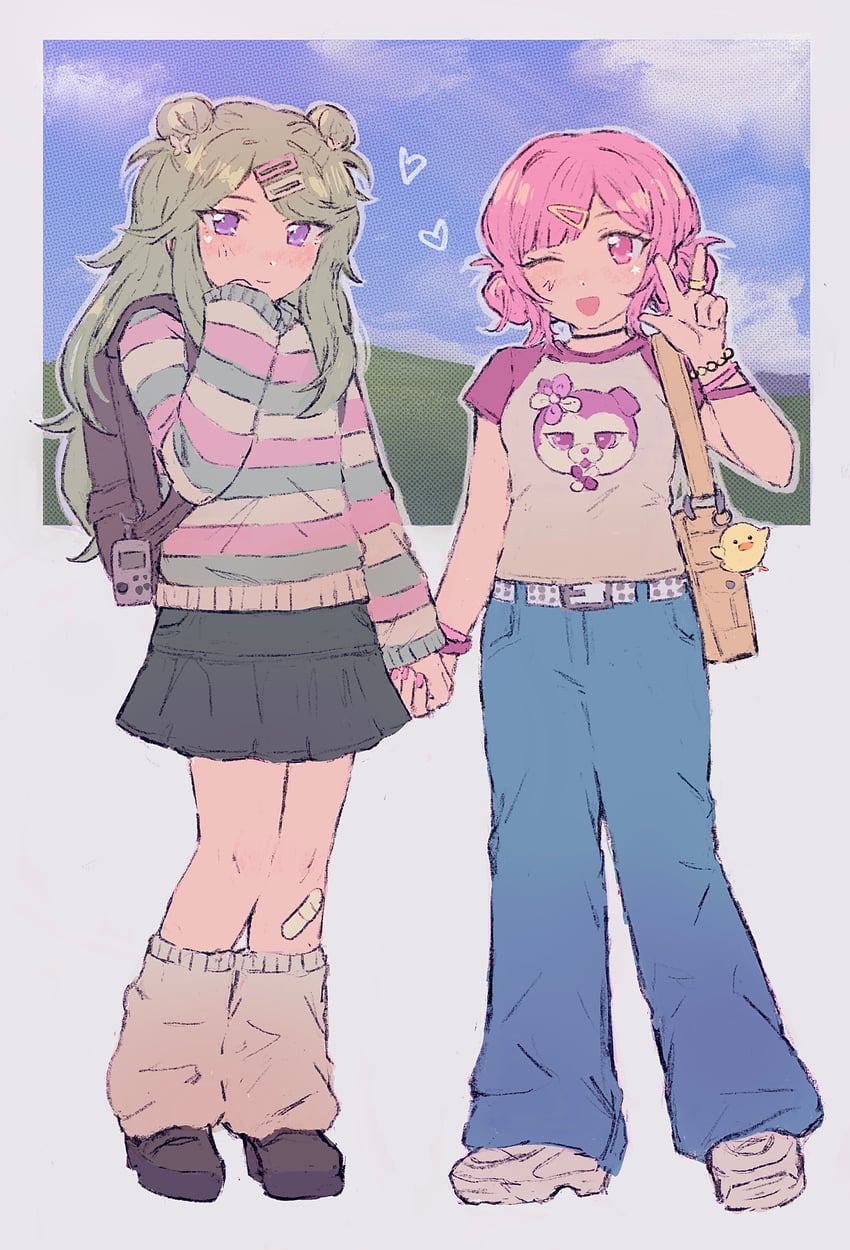ootori emu and kusanagi nene (project sekai) drawn by sana5353