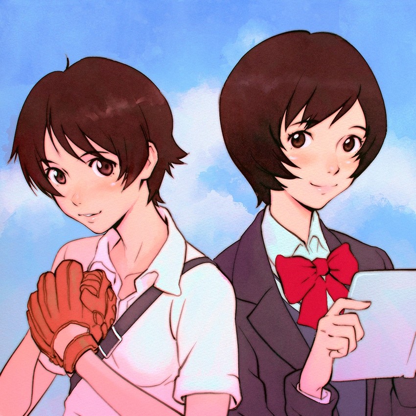 konno makoto and kaede (toki wo kakeru shoujo and 1 more) drawn by ilya_kuvshinov