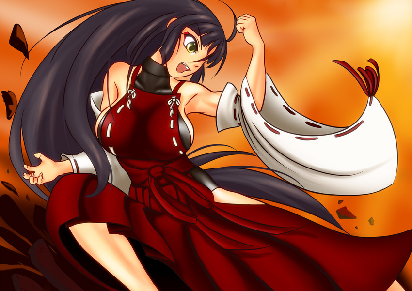 sendai hakurei no miko (original and 2 more) drawn by jyeri