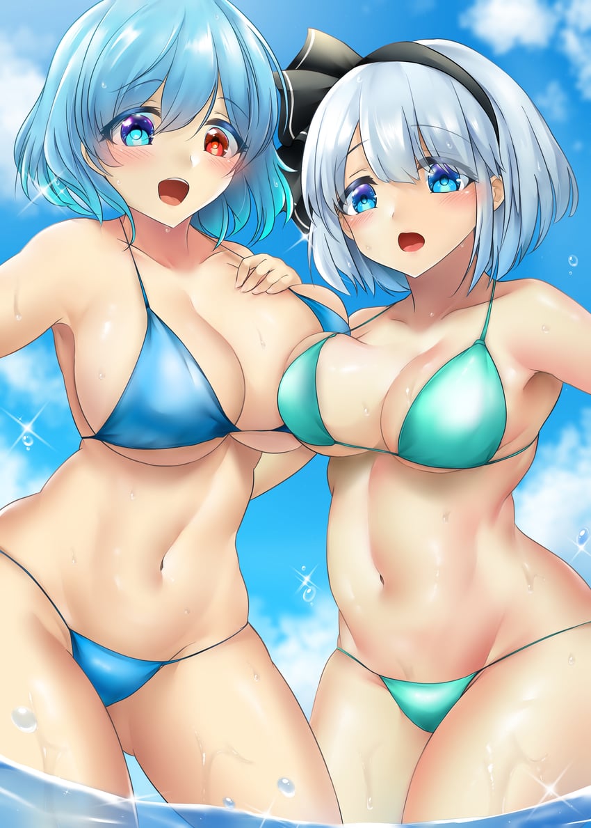 konpaku youmu and tatara kogasa (touhou) drawn by reo_adriano