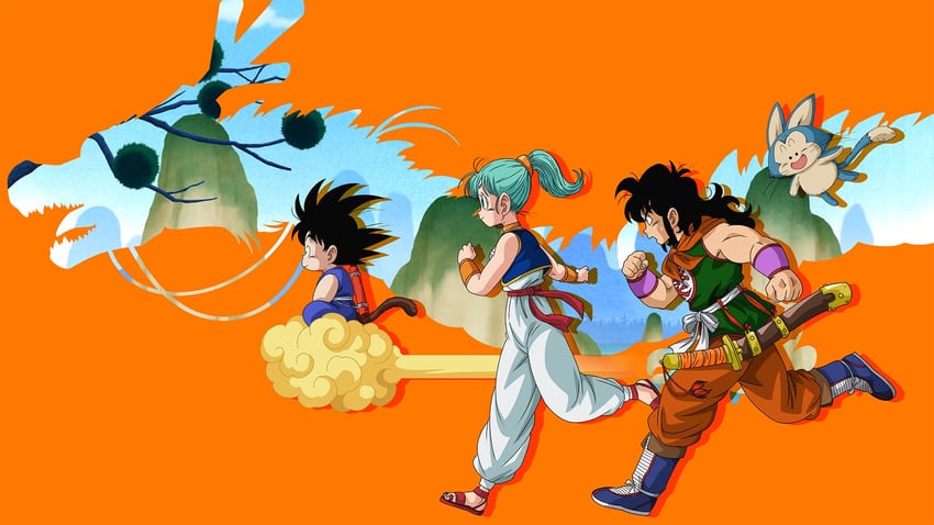 son goku, bulma, yamcha, shenron, and puar (dragon ball and 1 more)
