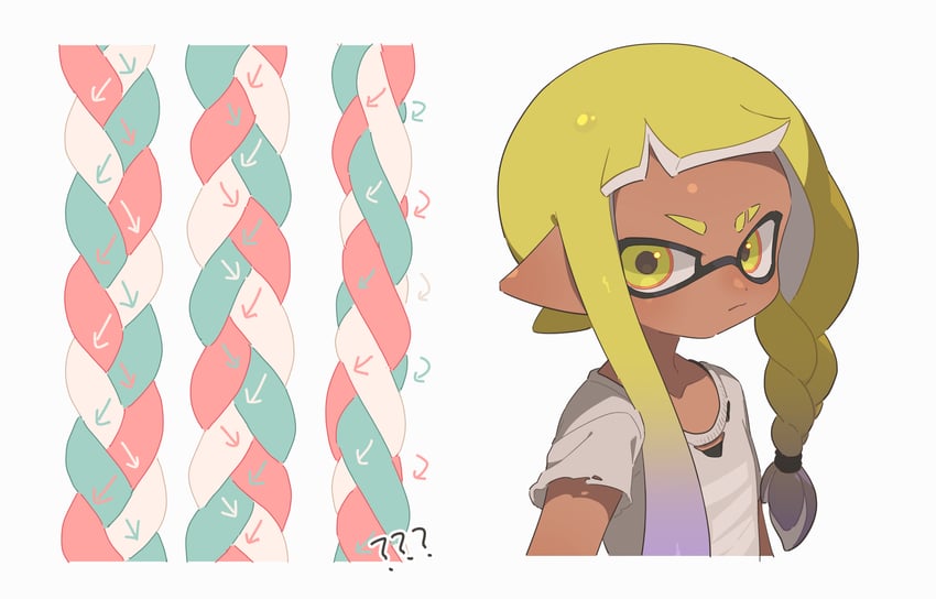 inkling player character, inkling girl, and veronika (splatoon and 1 more) drawn by surume01417