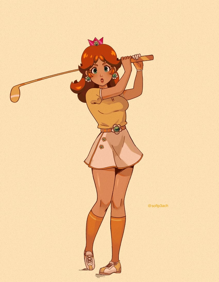 princess daisy (mario and 2 more) drawn by softp3ach