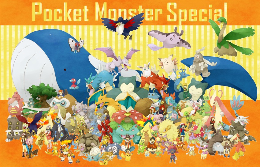 pikachu, dawn, may, hilda, red, and 82 more (pokemon and 1 more) drawn by kutta