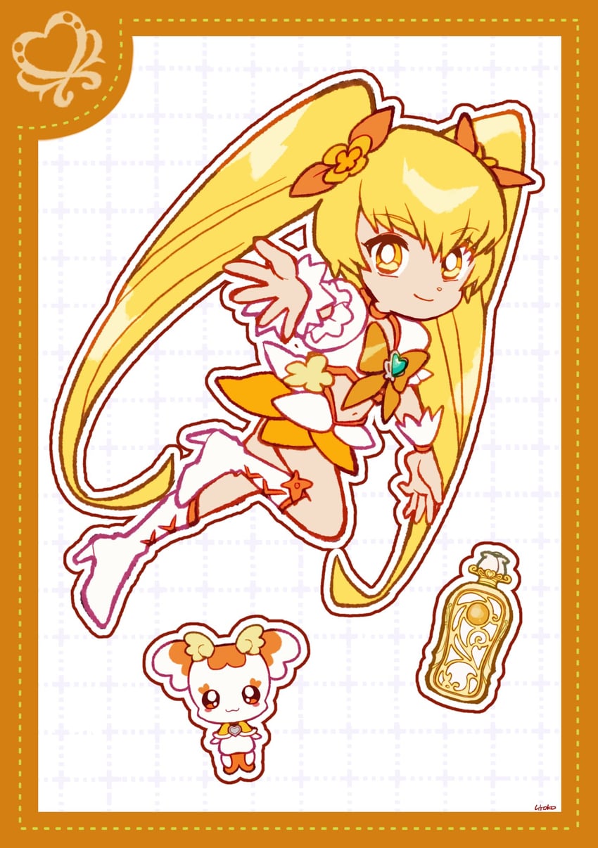 myoudouin itsuki, cure sunshine, and potpourri (precure and 1 more) drawn by uwded_207