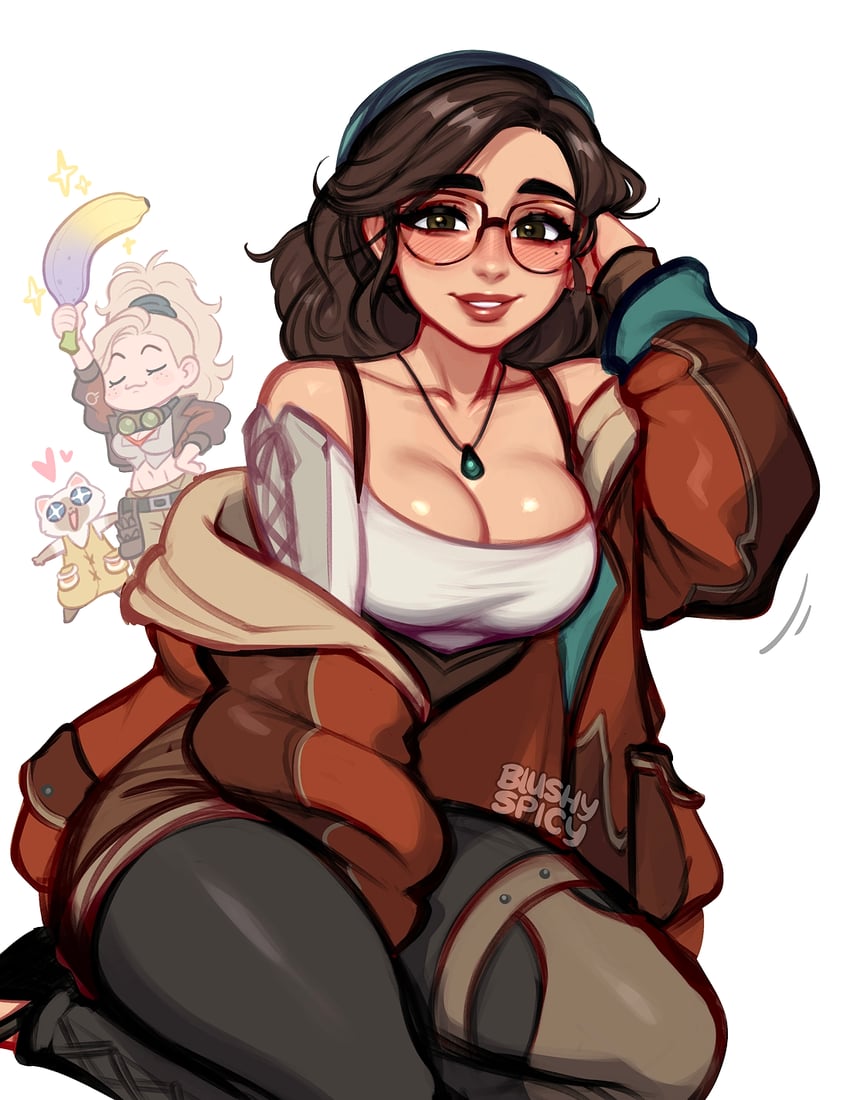 gemma and alma (monster hunter and 1 more) drawn by blushyspicy