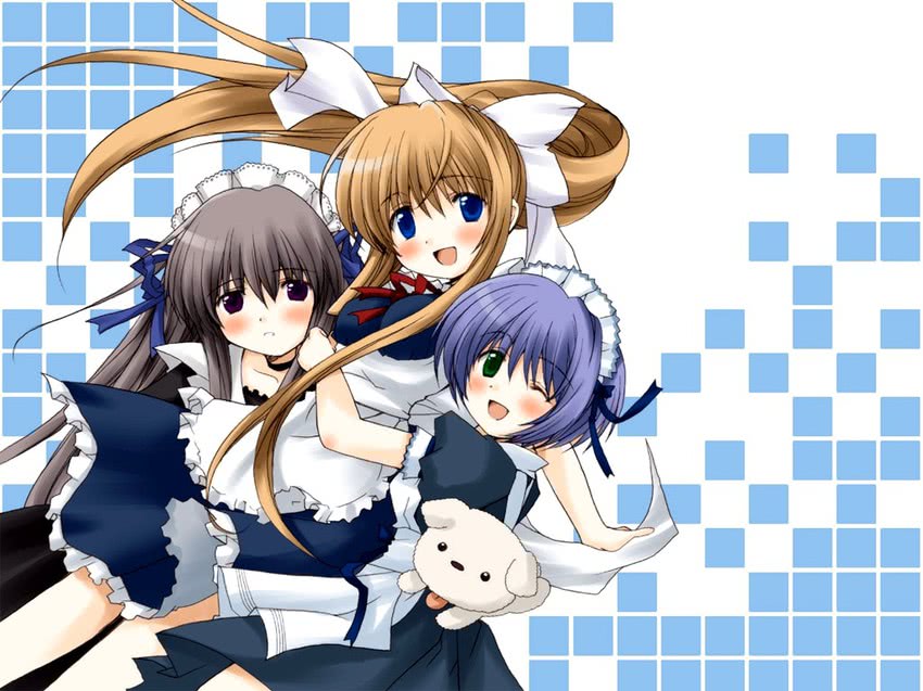 kamio misuzu, toono minagi, kirishima kano, and potato (air) drawn by patoto