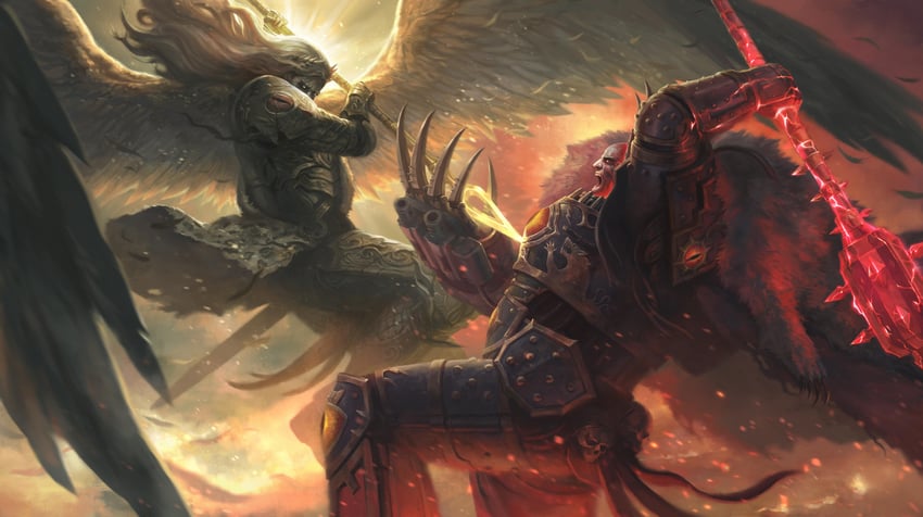 sanguinius and horus lupercal (warhammer 40k) drawn by kheljay