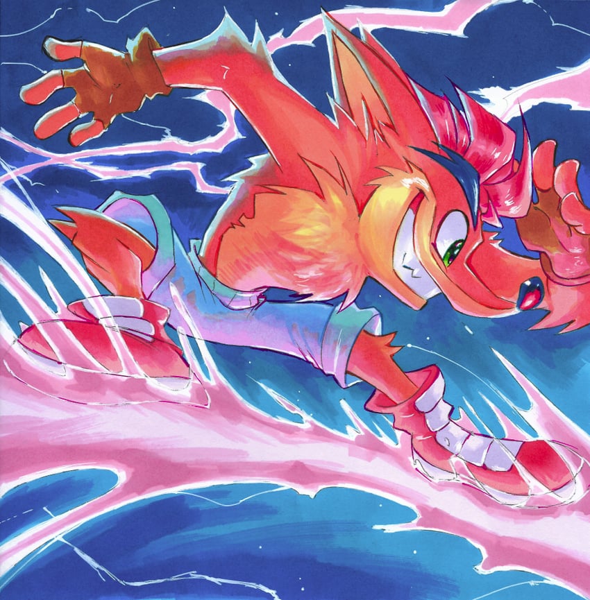 crash bandicoot (crash bandicoot) drawn by strixic
