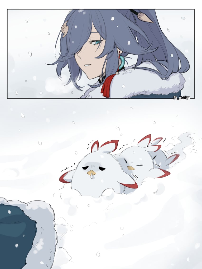 fu hua and jingwei (honkai and 1 more) drawn by maiqo