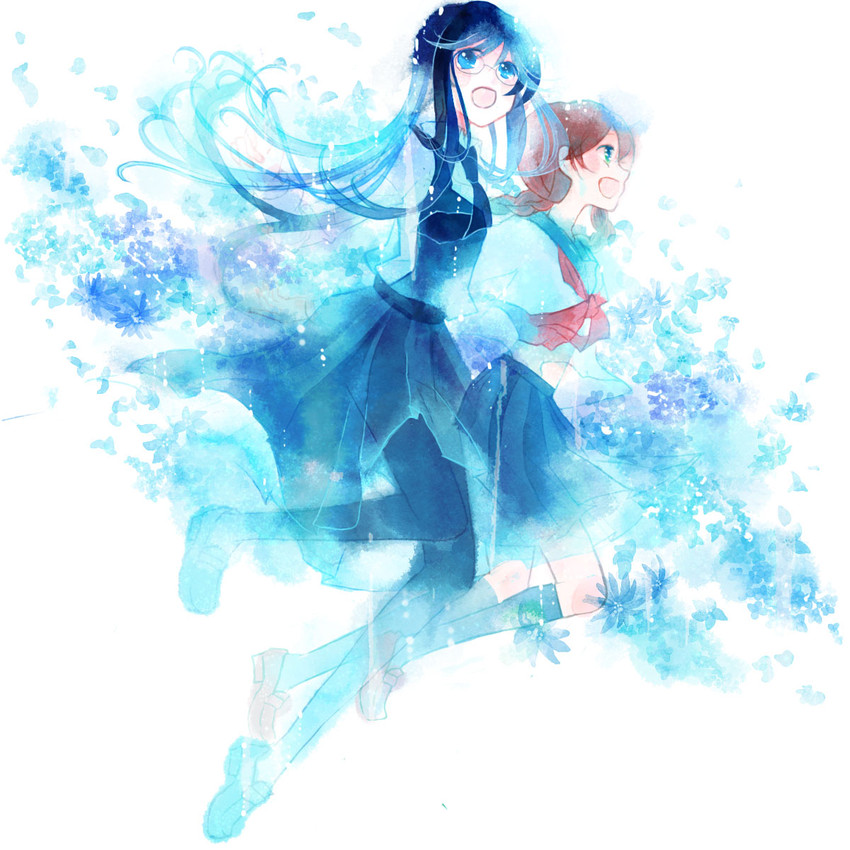 manjoume fumi and okudaira akira (aoi hana) drawn by yoshida_yoshitsugi