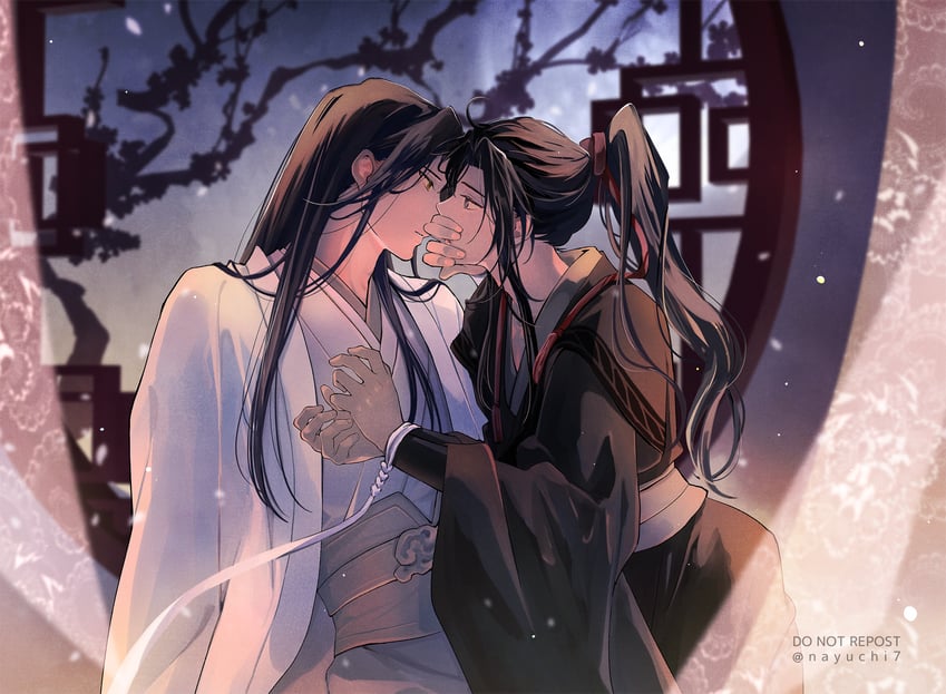 wei wuxian and lan wangji (modao zushi) drawn by natttume