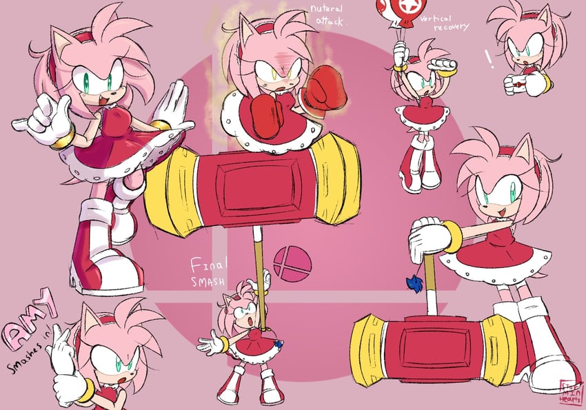 amy rose (sonic and 1 more) drawn by emi_(storminghearts)