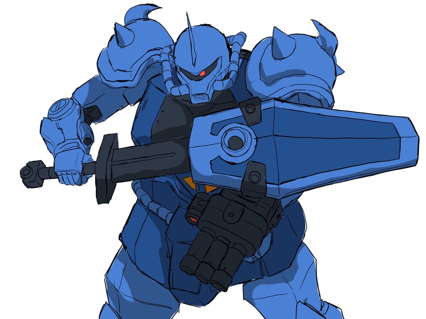 gouf custom (gundam and 1 more) drawn by mecha_kaku_man