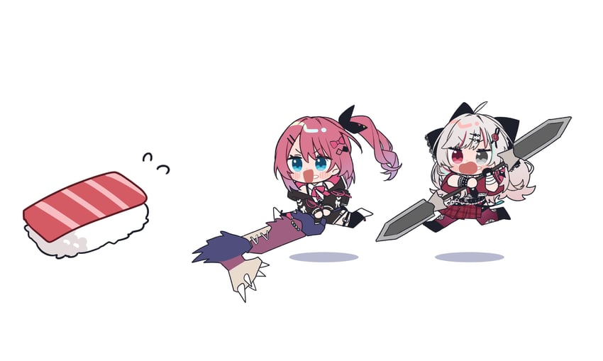 kuramochi meruto and ishigami nozomi (nijisanji and 2 more) drawn by kashikaze