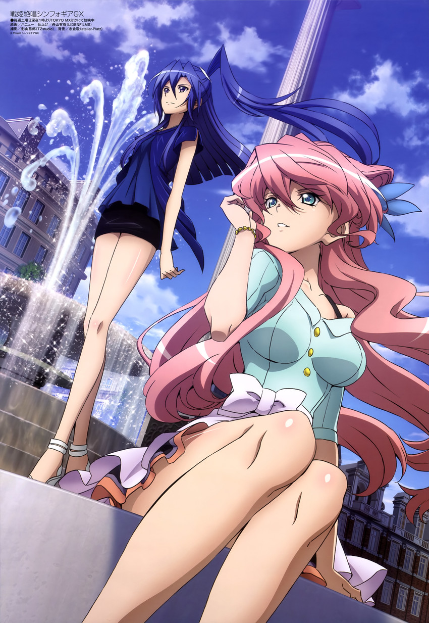 kazanari tsubasa and maria cadenzavna eve (senki zesshou symphogear and 1 more) drawn by h-new