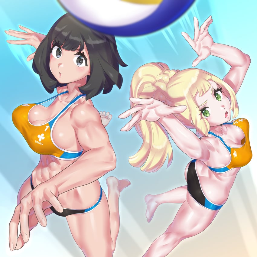 lillie and selene (pokemon and 1 more) drawn by mizuumi_(bb)
