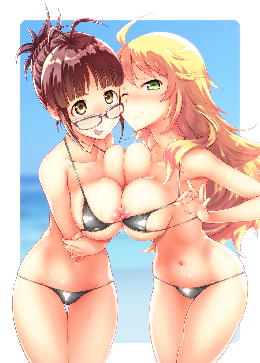 hoshii miki and akizuki ritsuko (idolmaster and 1 more) drawn by fuyube_rion
