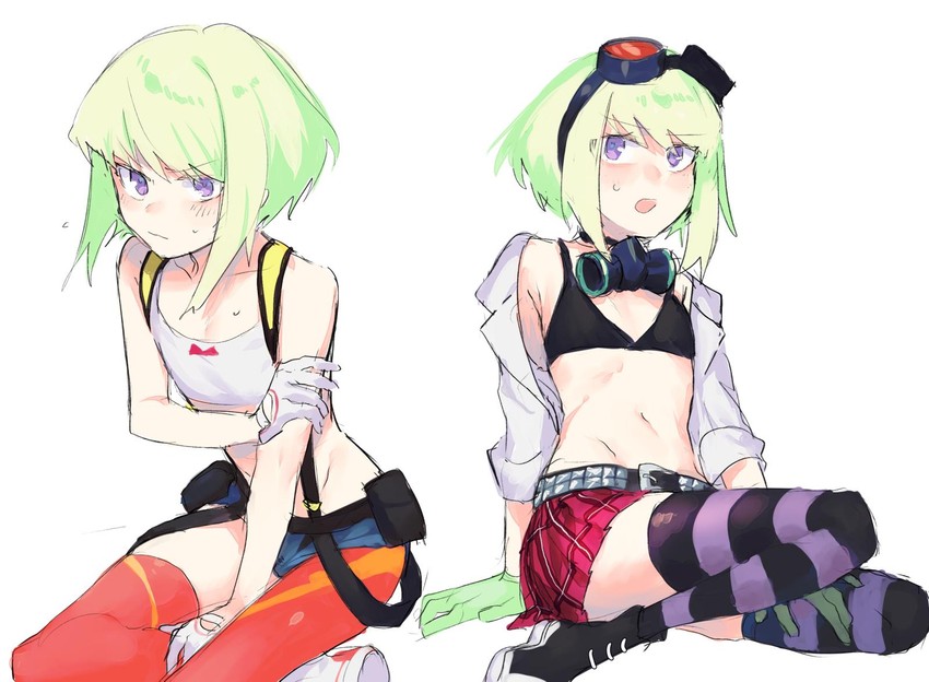 lio fotia, aina ardebit, and lucia fex (promare) drawn by moegi0926